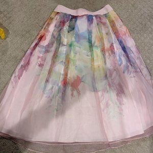 EUC Ted Baker "Glenis" Midi Floral silk skirt - ted baker size 1